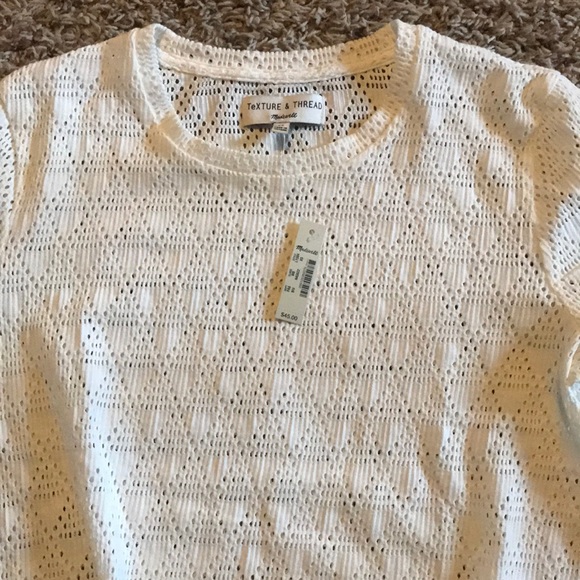 Madewell Modern Tie-Front Tee Geo-Eyelet NWT XS - Picture 4 of 8